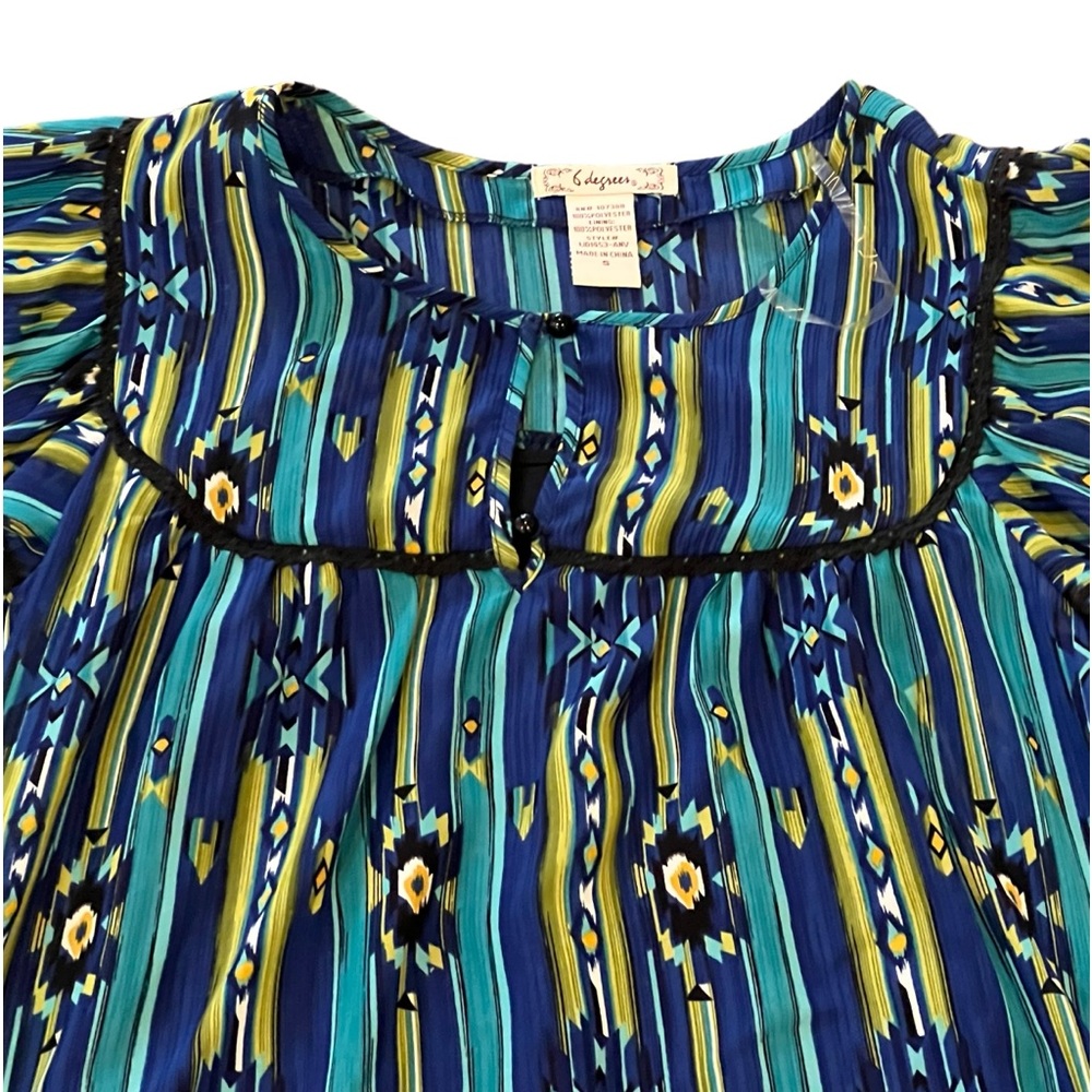 6 DEGREES short shift dress size small blue green lined new with tags - Picture 2 of 11